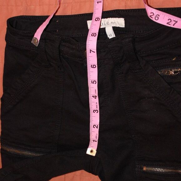 Joie Black  Zipper Front Skinny Denim Jeans Women's Size 25 - Picture 13 of 15